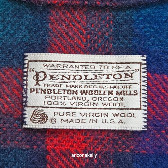 Vintage Pendleton WOOL Wrap Colorful Plaid Thick Excellent Condition - Picture 3 of 16